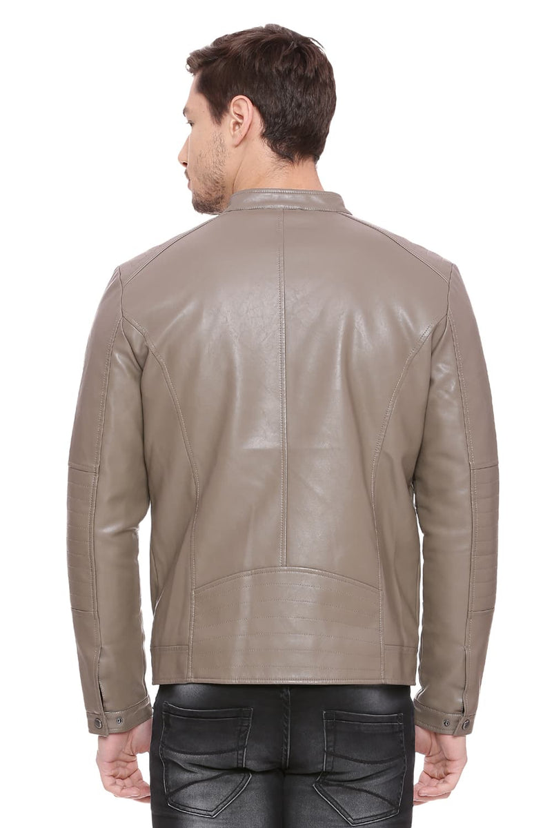 BASICS COMFORT FIT FAUX LEATHER JACKET