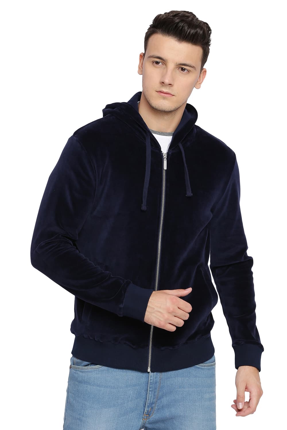 BASICS MUSCLE FITANGE HOOD KNIT JACKET