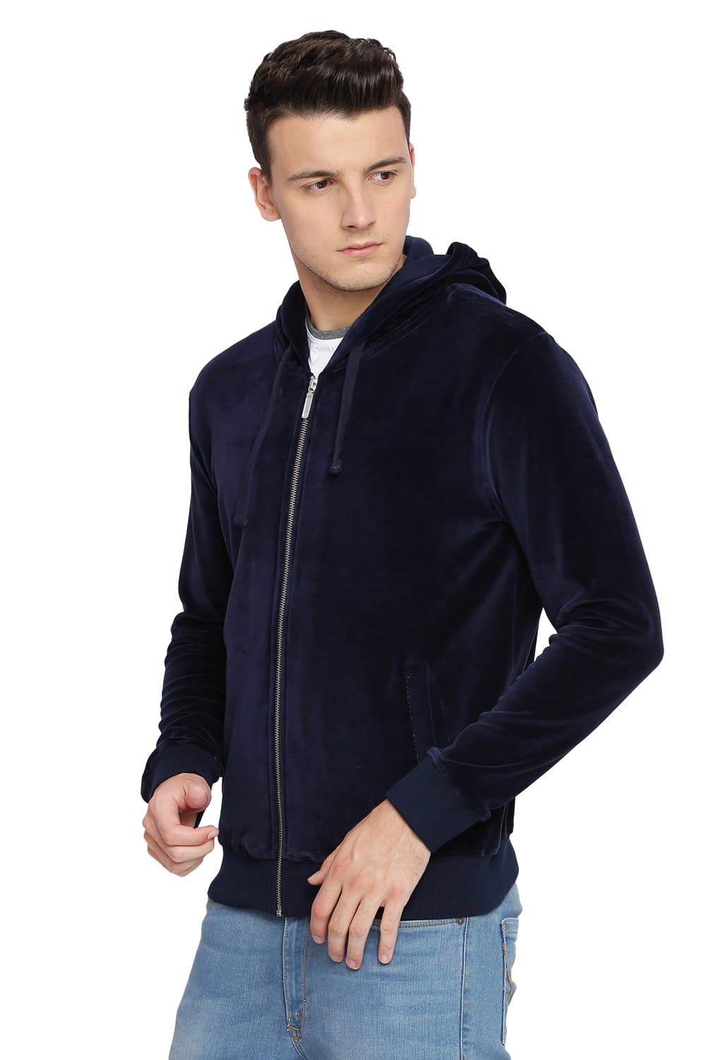 BASICS MUSCLE FITANGE HOOD KNIT JACKET