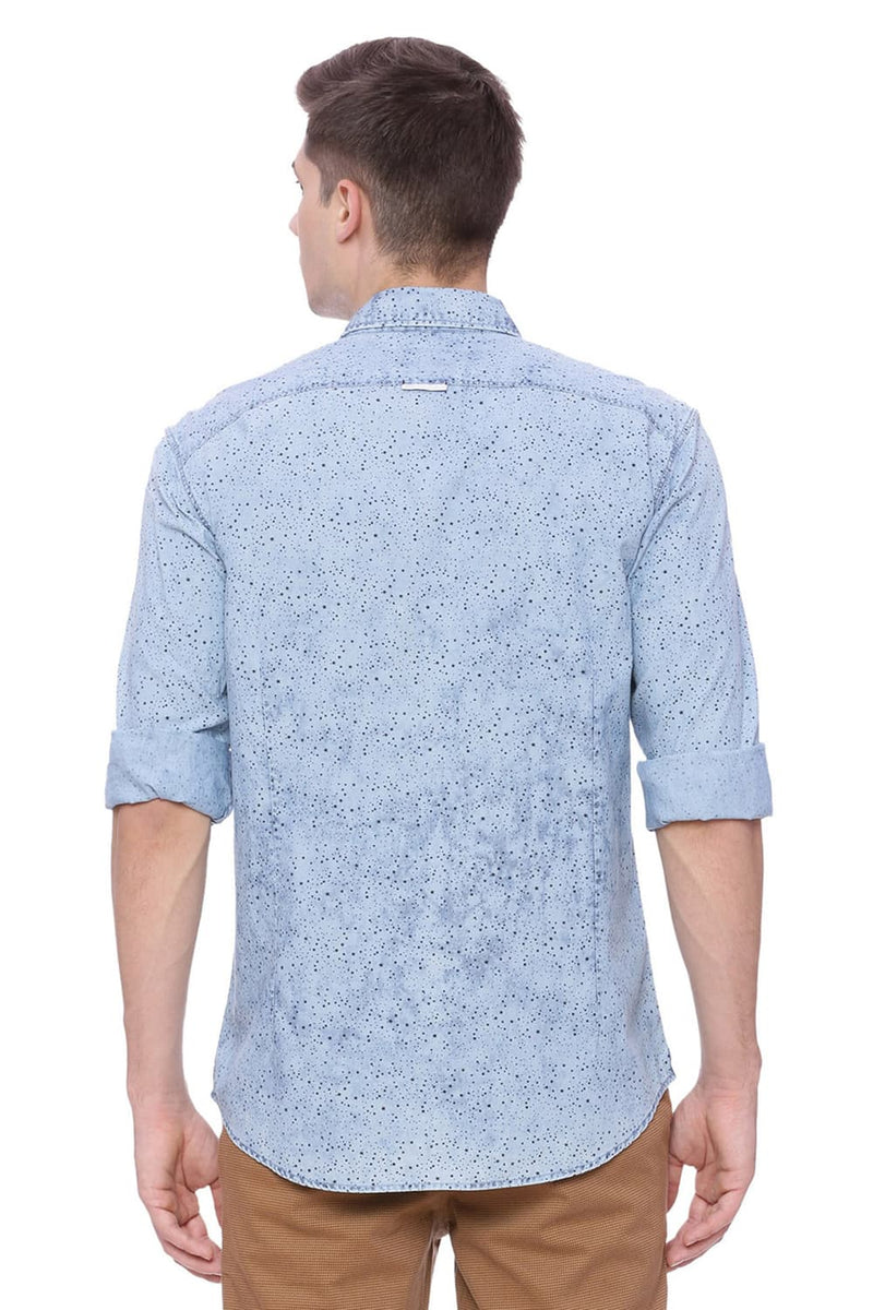 BASICS SLIM FIT PRINTED SHIRT