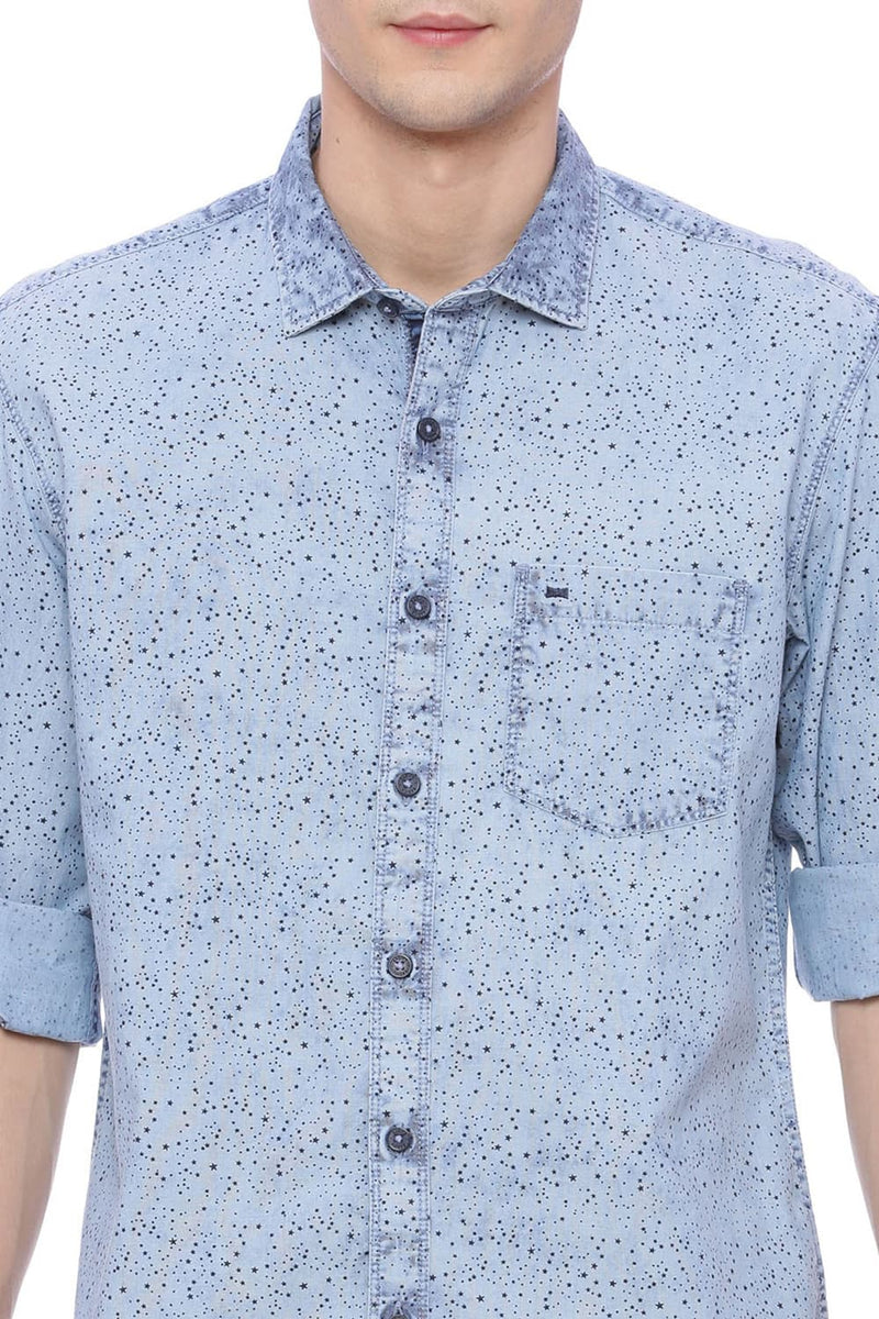 BASICS SLIM FIT PRINTED SHIRT