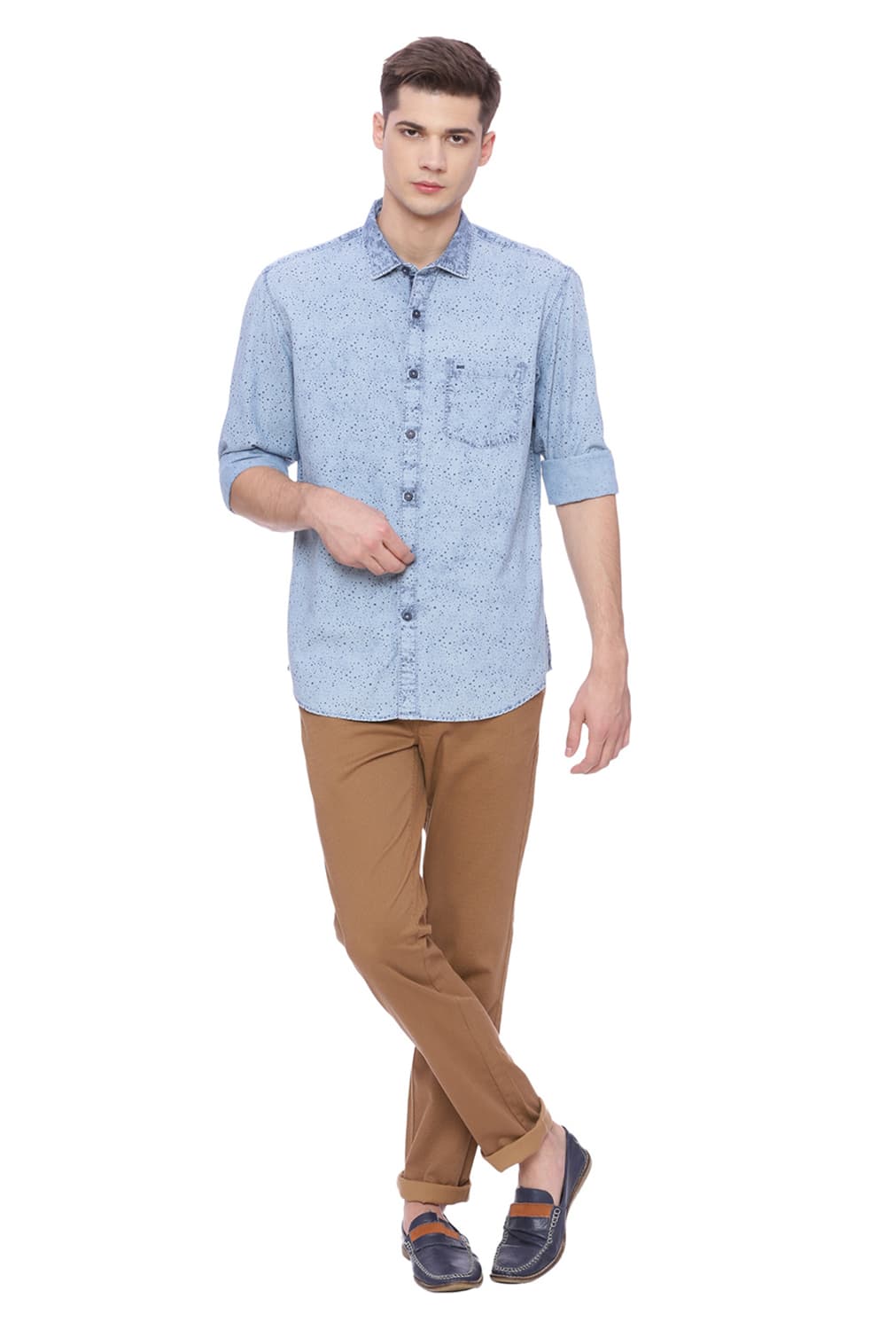 BASICS SLIM FIT PRINTED SHIRT