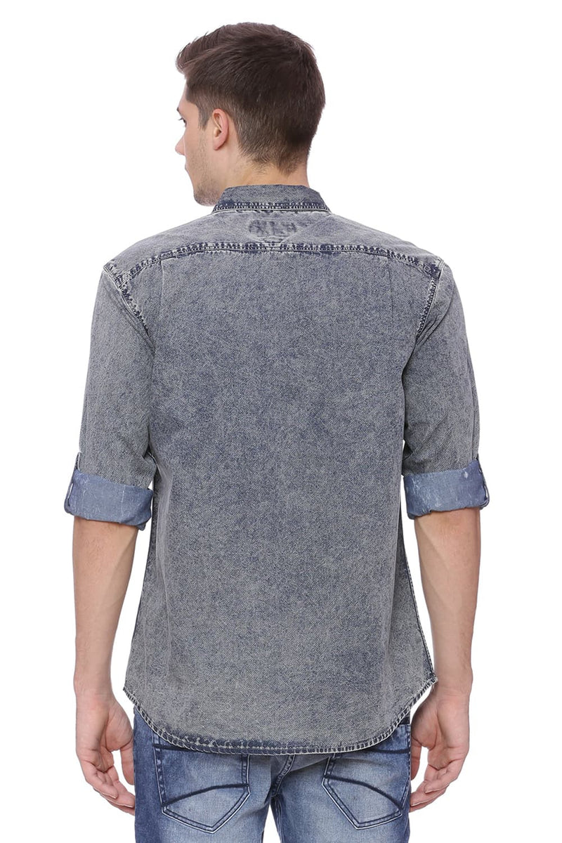 BASICS SLIM FIT PRINTED SHIRT