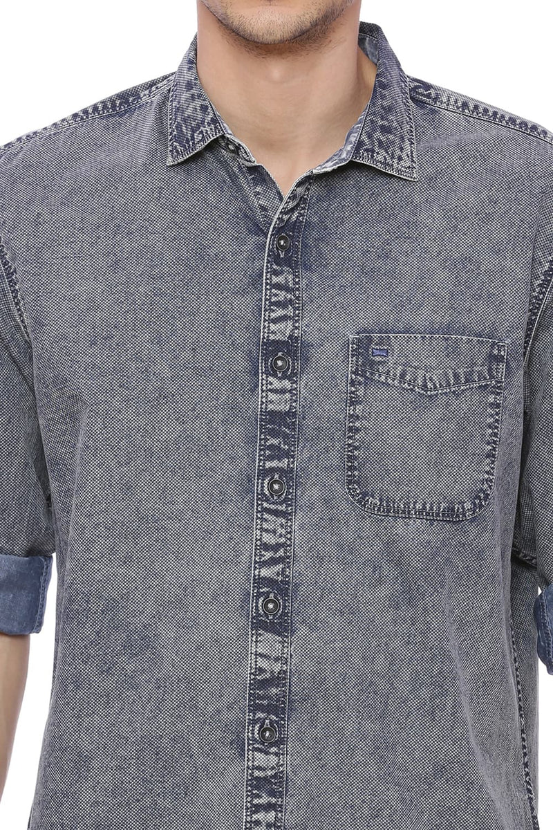 BASICS SLIM FIT PRINTED SHIRT