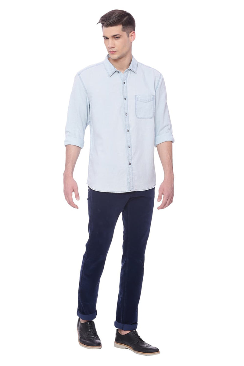 BASICS SLIM FIT INDIGO SHIRT