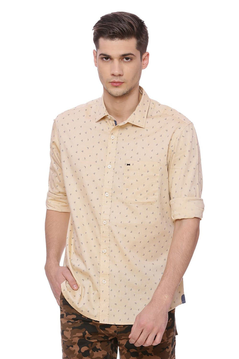 BASICS SLIM FIT PRINTED SHIRT