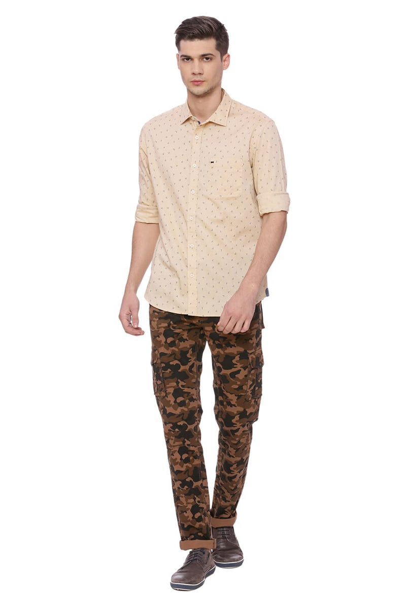 BASICS SLIM FIT PRINTED SHIRT