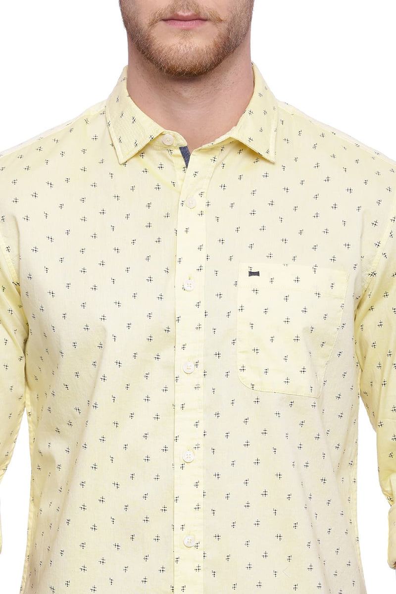 BASICS SLIM FIT PRINTED SHIRT