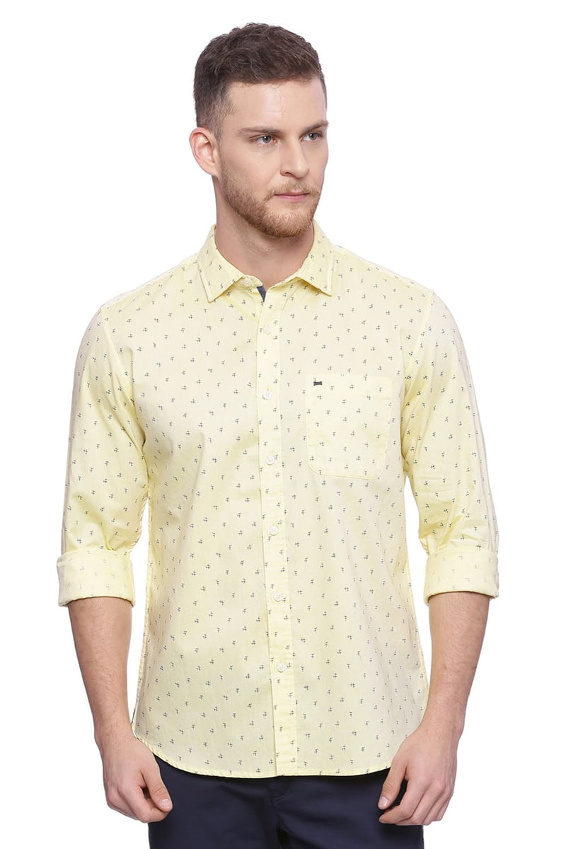 BASICS SLIM FIT PRINTED SHIRT