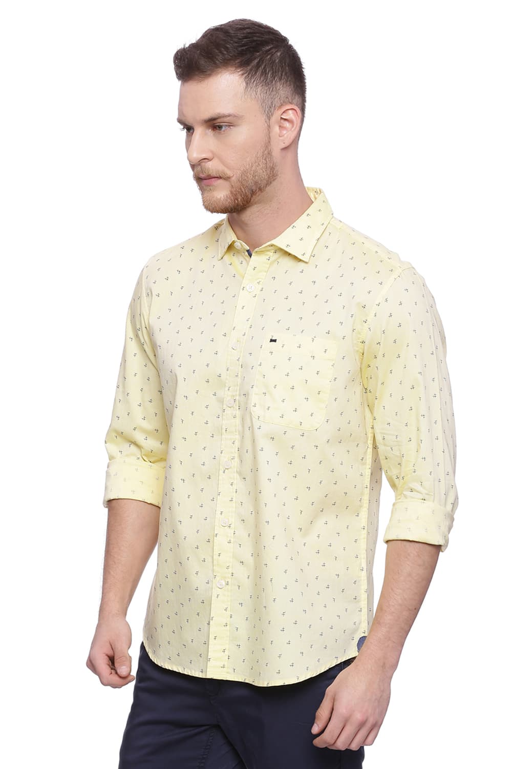 BASICS SLIM FIT PRINTED SHIRT