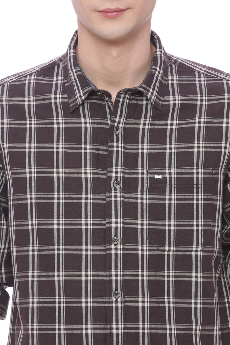 BASICS SLIM FIT CHECKS SHIRT