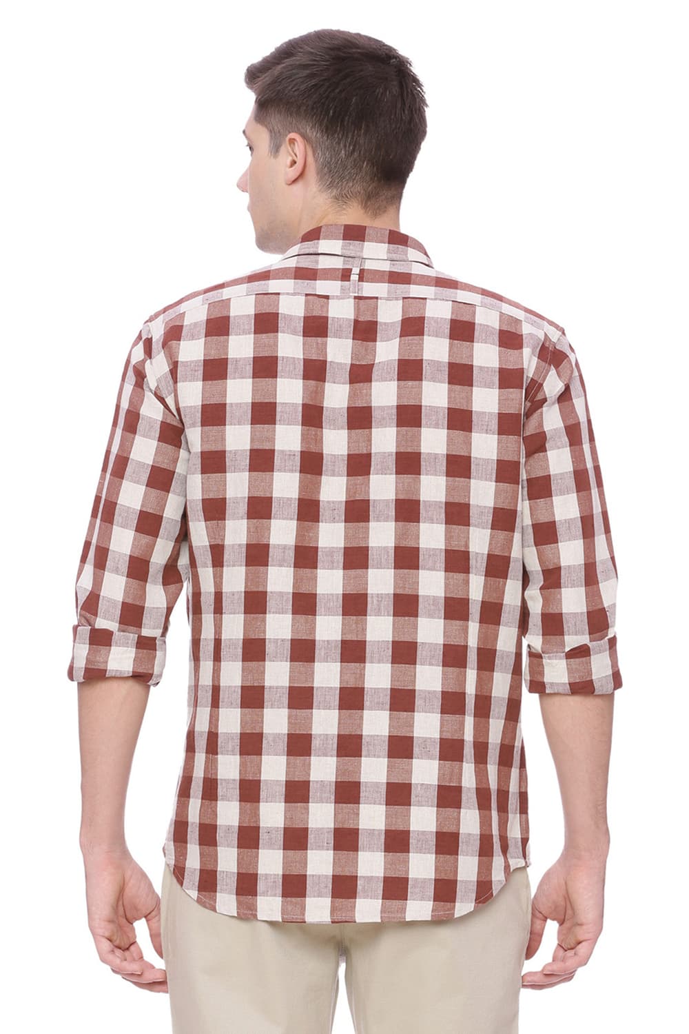 BASICS SLIM FIT CHECKS SHIRT