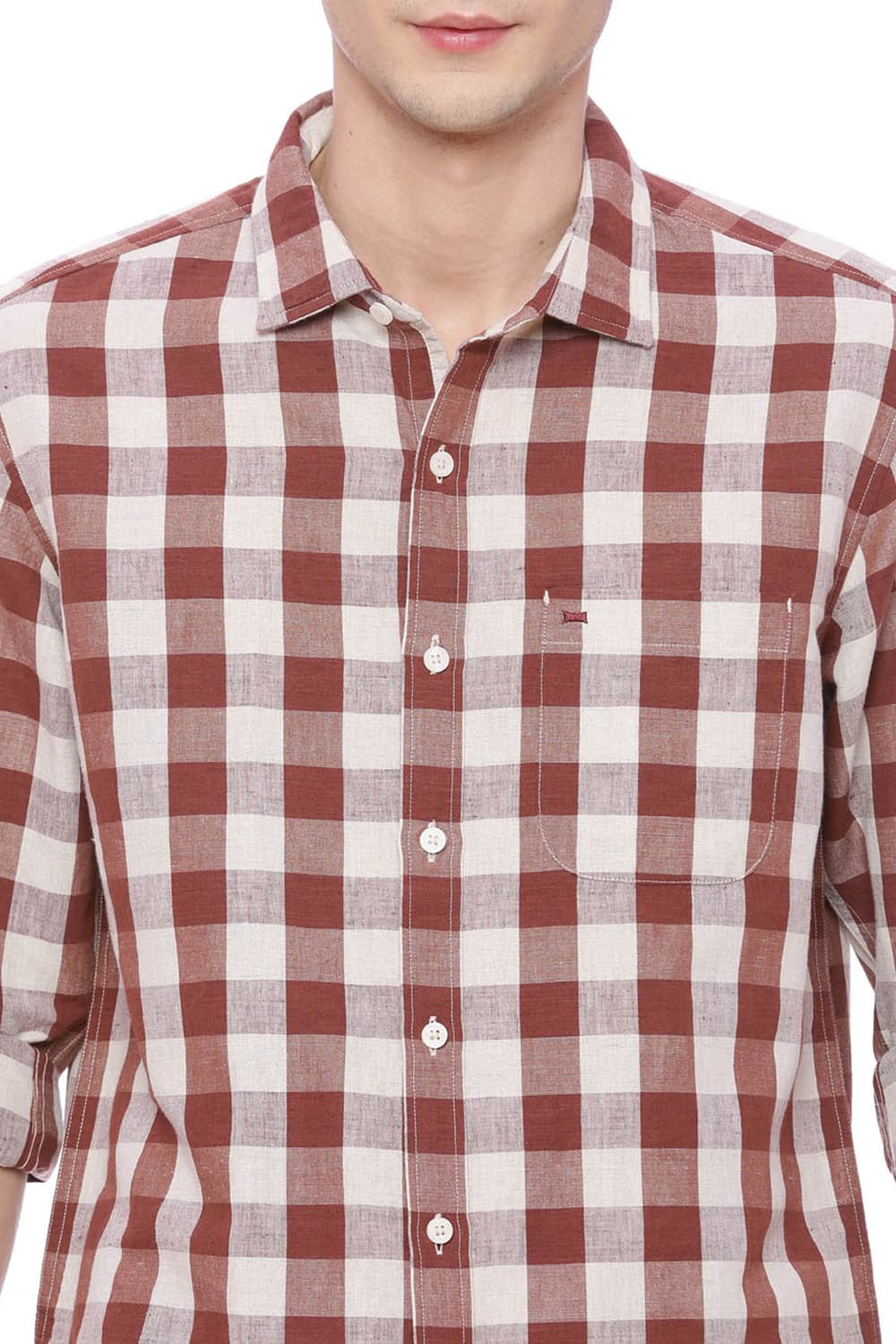 BASICS SLIM FIT CHECKS SHIRT