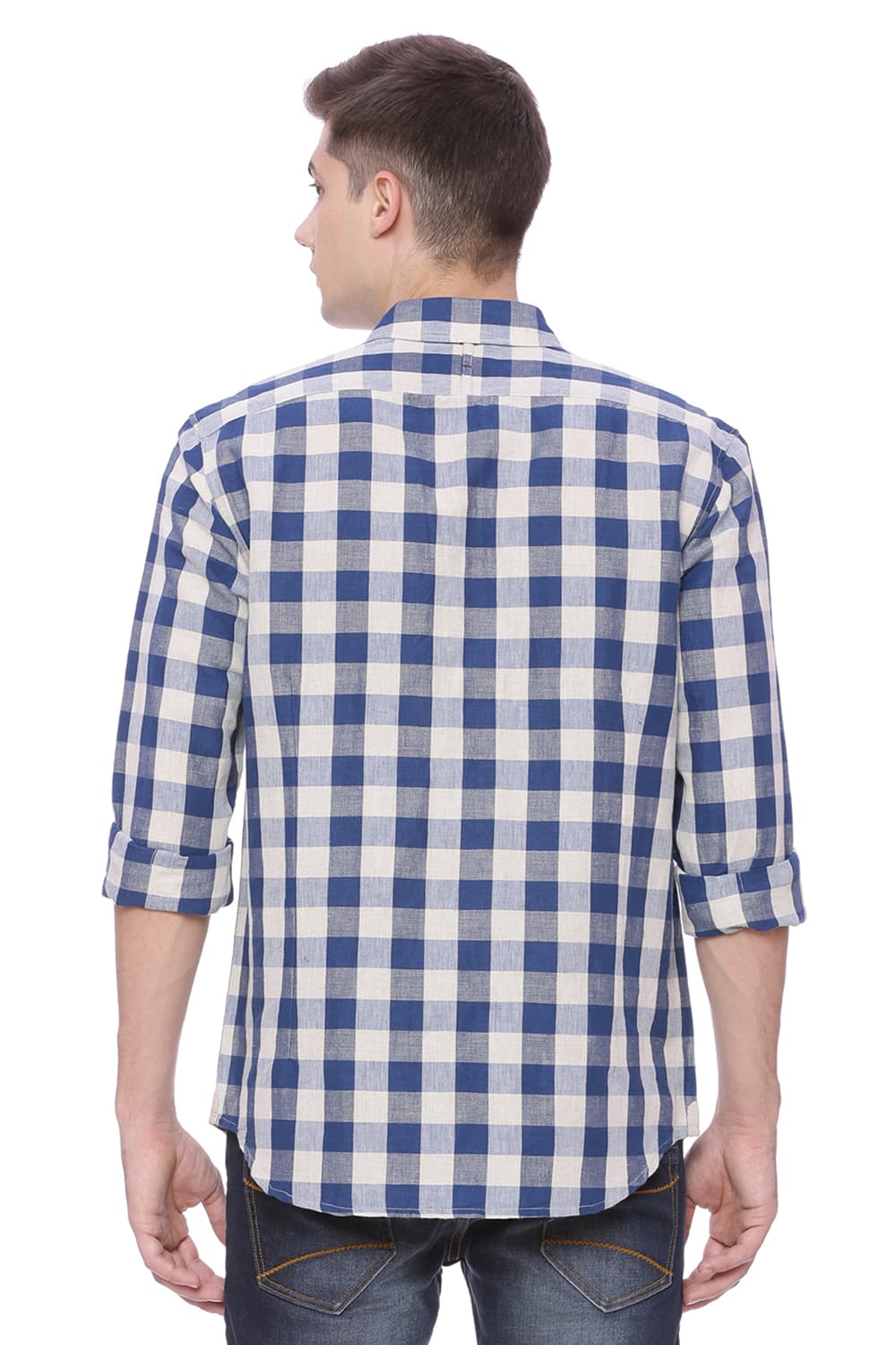 BASICS SLIM FIT CHECKS SHIRT