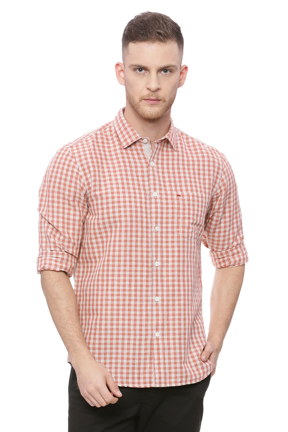 BASICS SLIM FIT CHECKS SHIRT