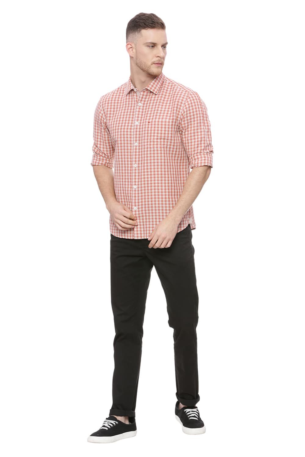 BASICS SLIM FIT CHECKS SHIRT