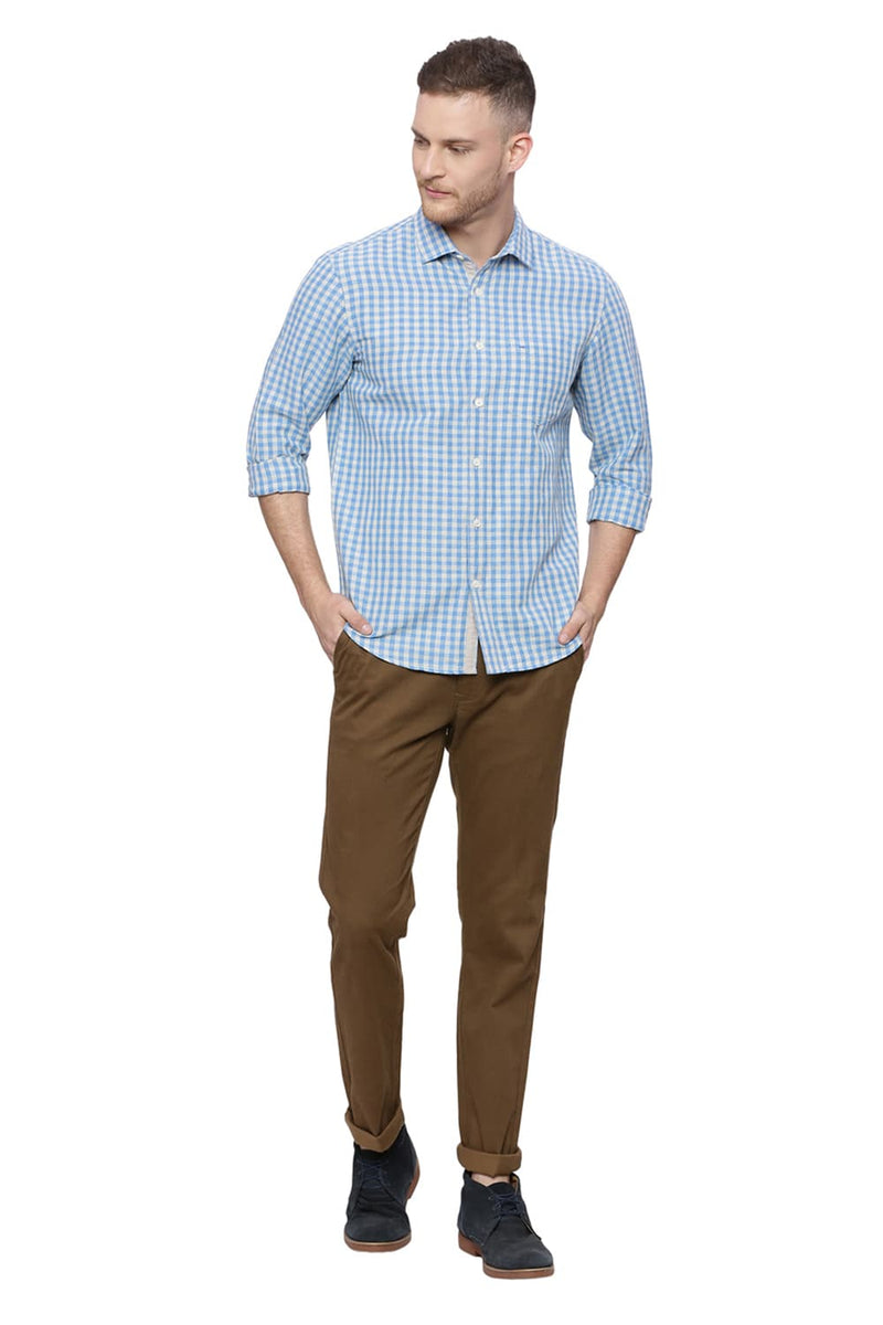 BASICS SLIM FIT CHECKS SHIRT