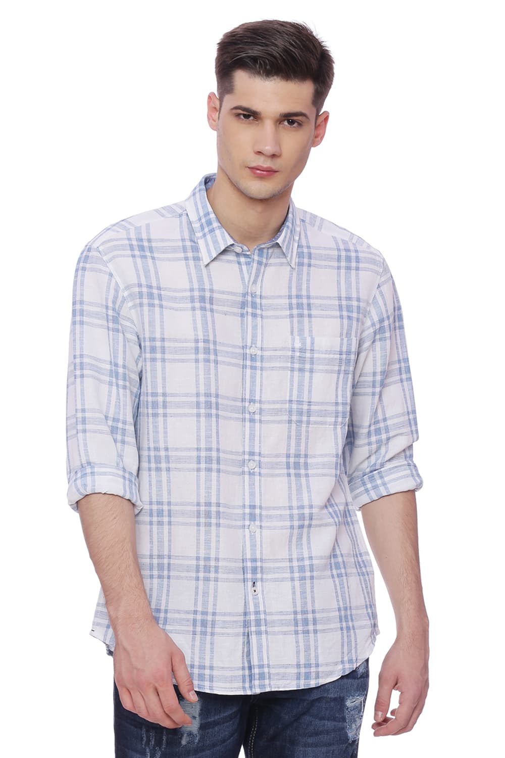 BASICS SLIM FIT CHECKS SHIRT