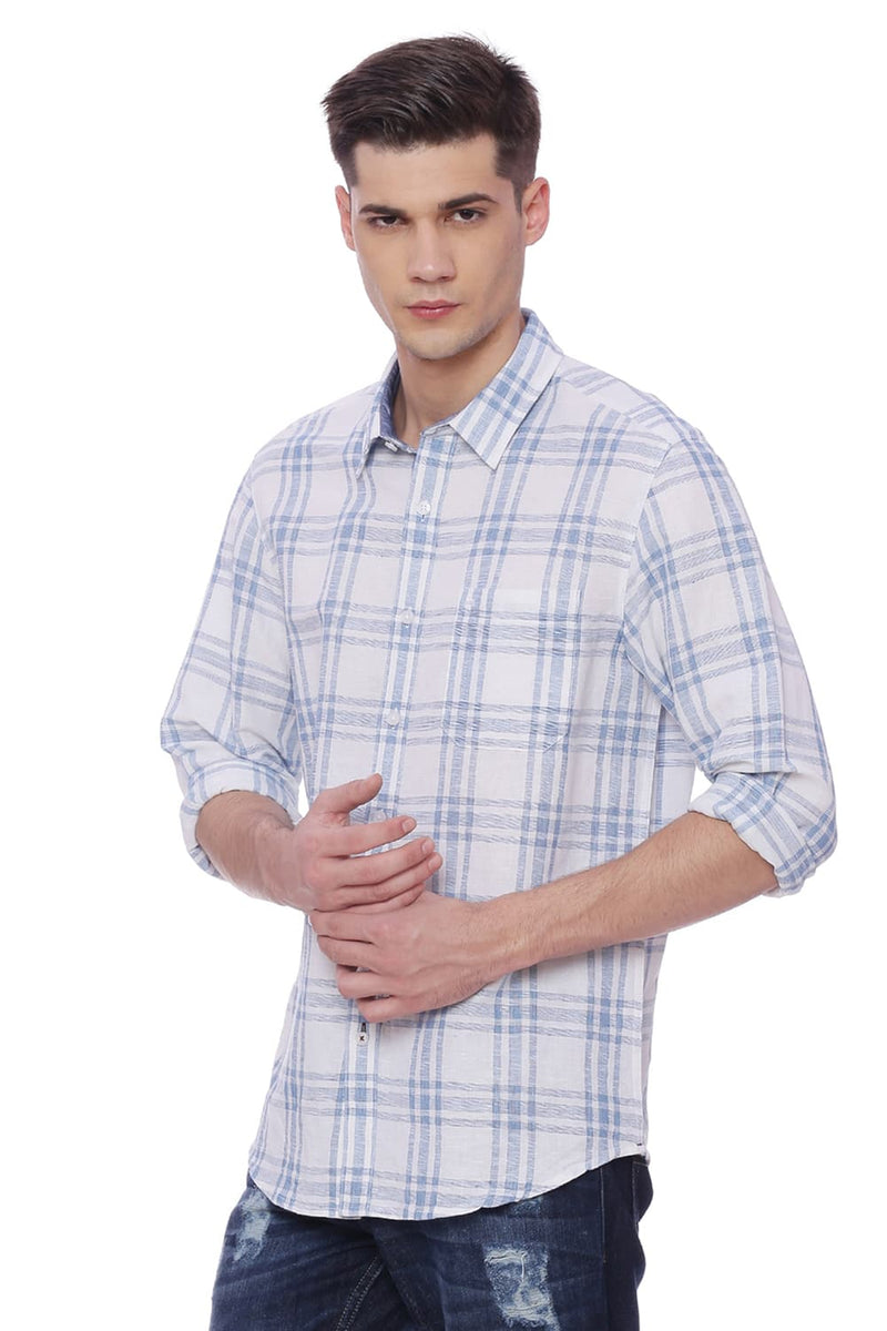 BASICS SLIM FIT CHECKS SHIRT