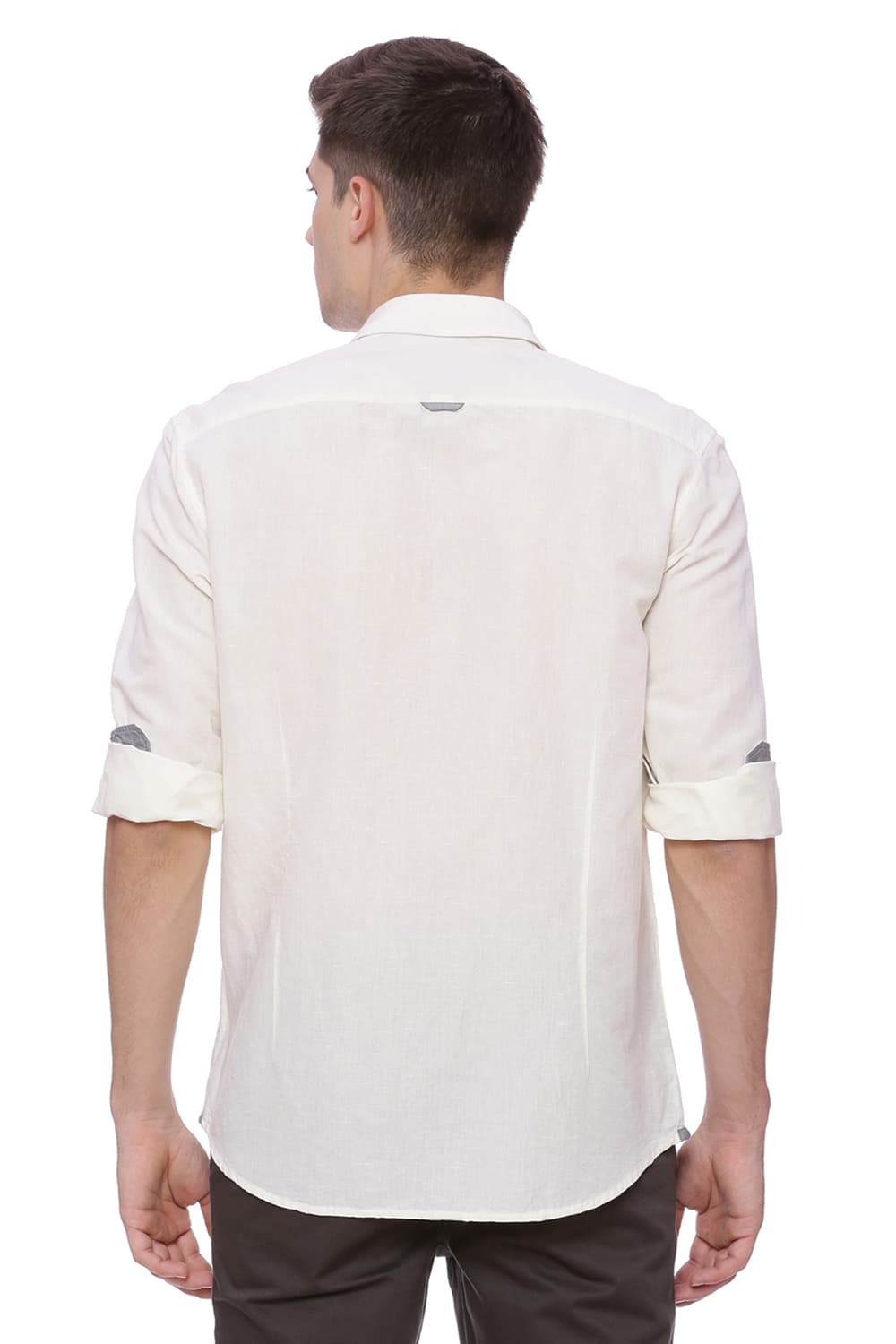 BASICS SLIM FIT COTTON LINEN SHIRT