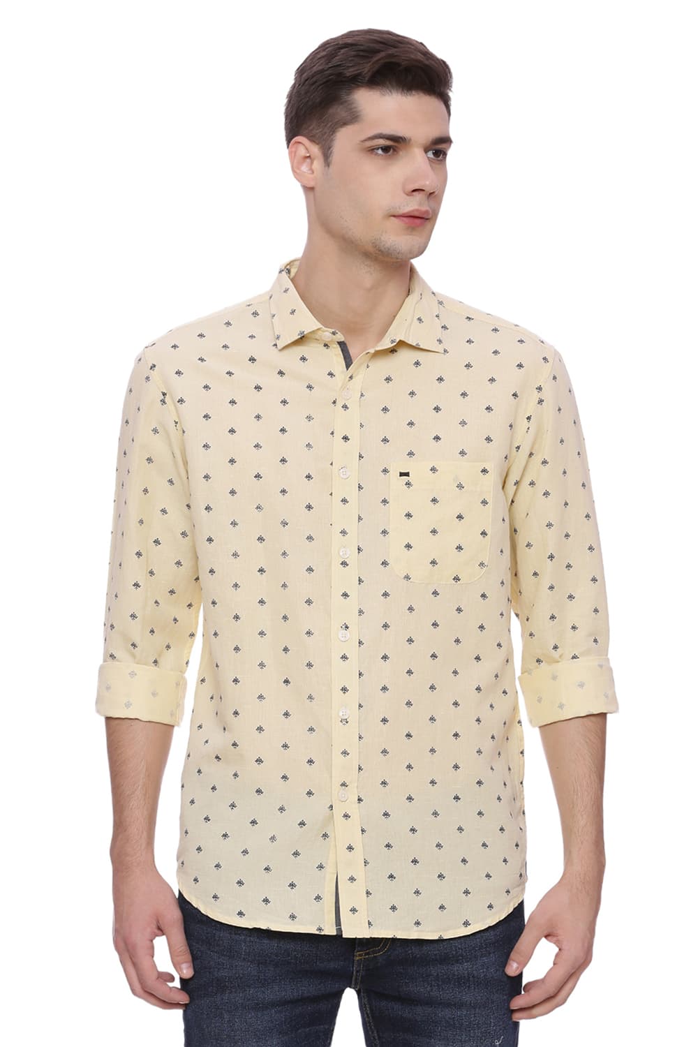 BASICS SLIM FIT PRINTED SHIRT