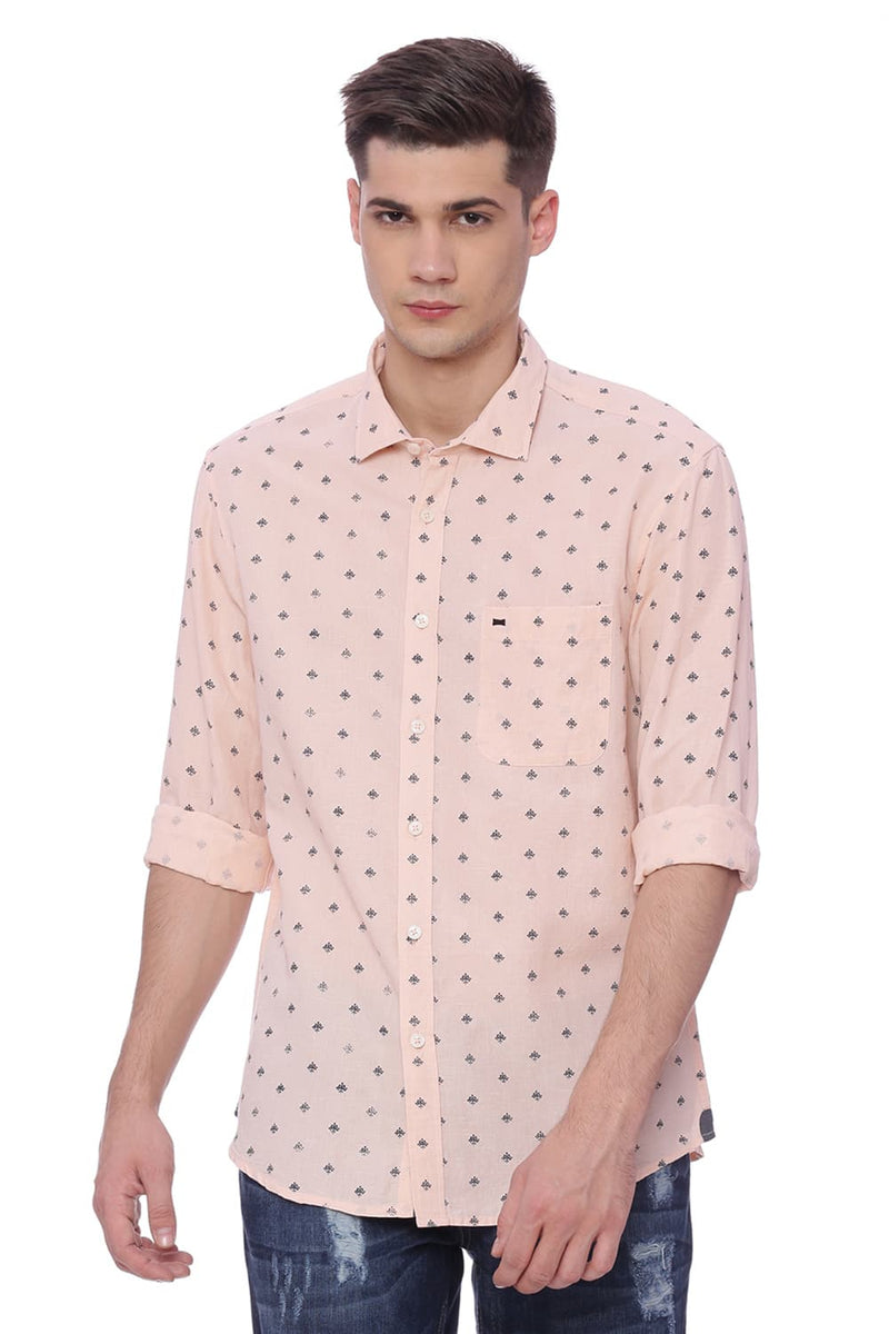 BASICS SLIM FIT PRINTED SHIRT