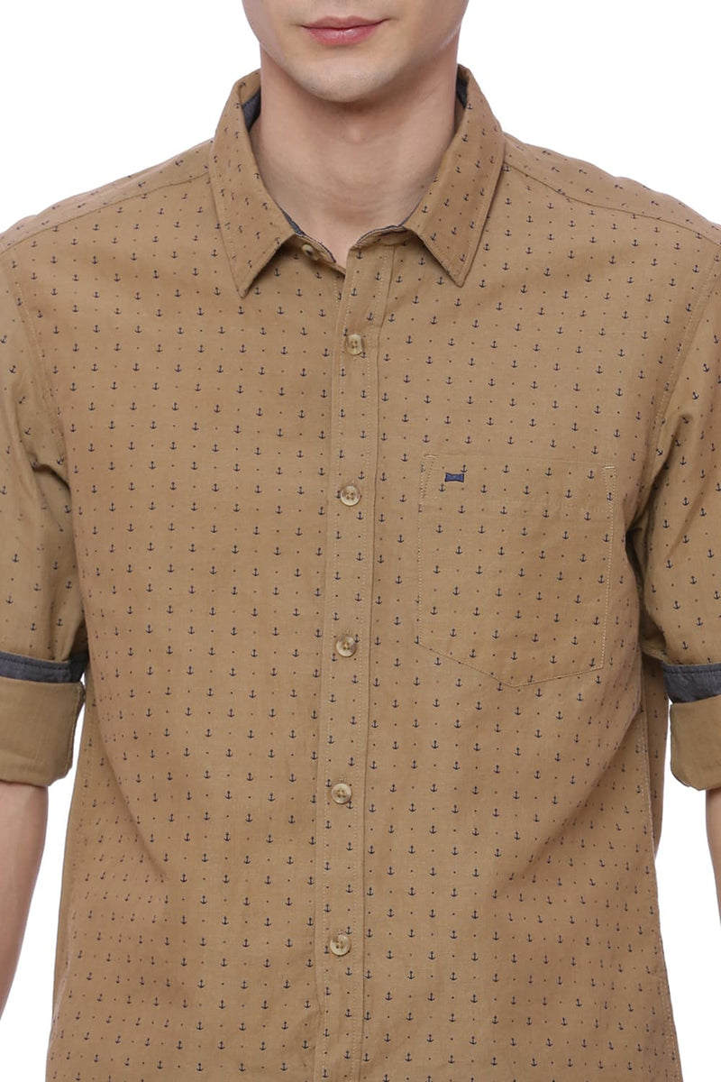 BASICS SLIM FIT PRINTED SHIRT