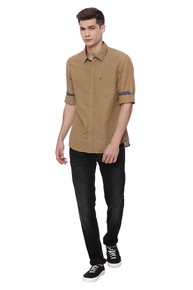 BASICS SLIM FIT PRINTED SHIRT