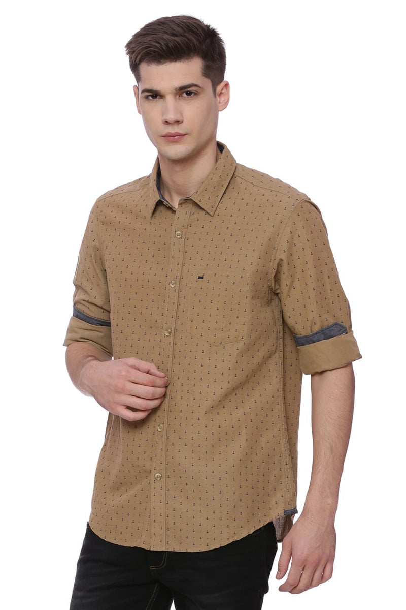 BASICS SLIM FIT PRINTED SHIRT