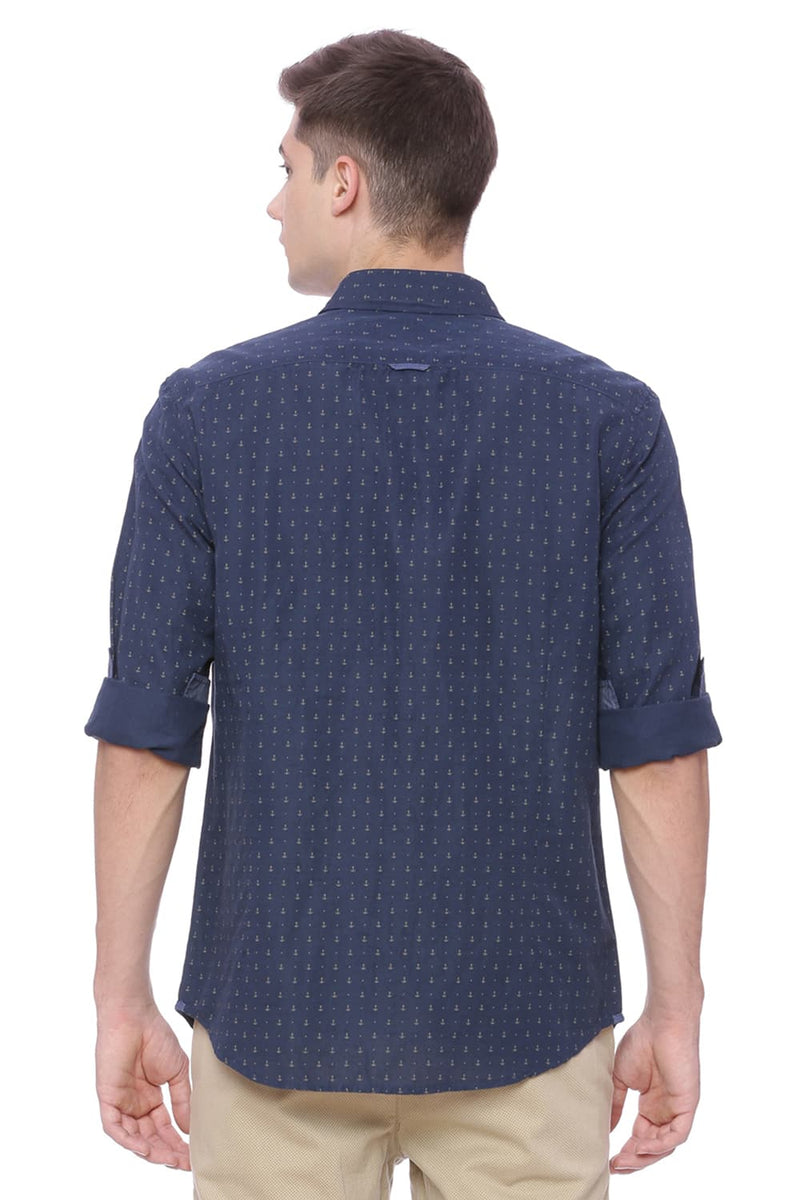 BASICS SLIM FIT PRINTED SHIRT