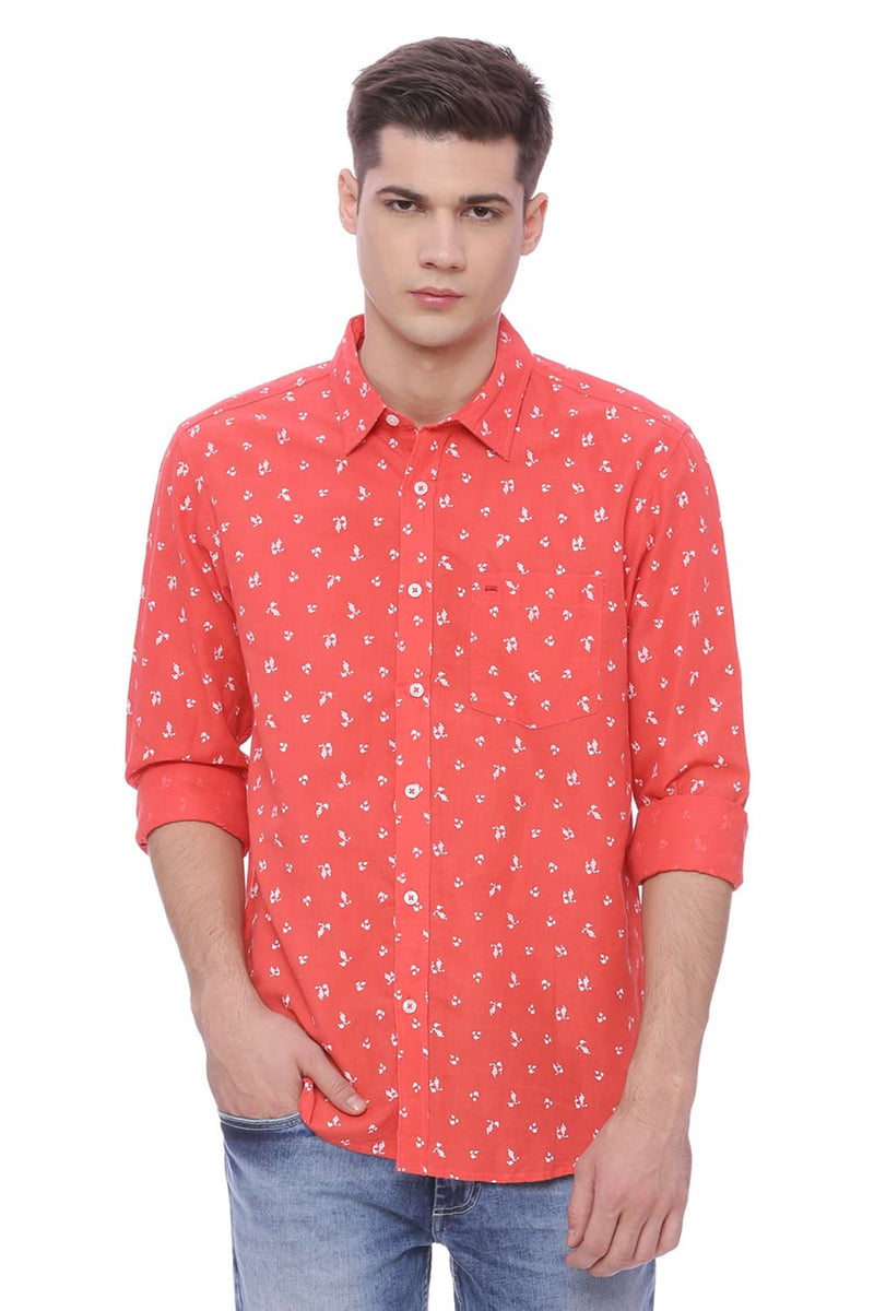 BASICS SLIM FIT PRINTED SHIRT