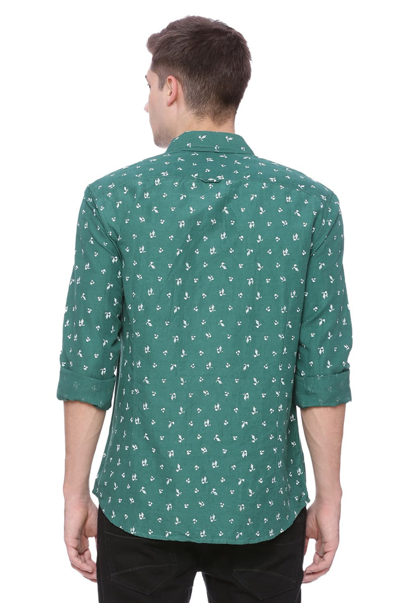 BASICS SLIM FIT PRINTED SHIRT