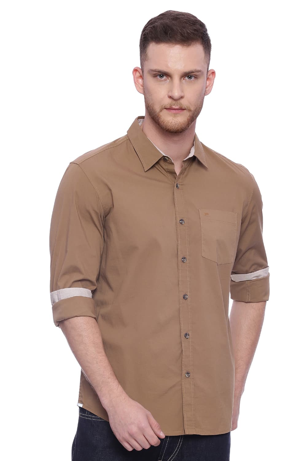 BASICS SLIM FIT STRETCH SHIRT