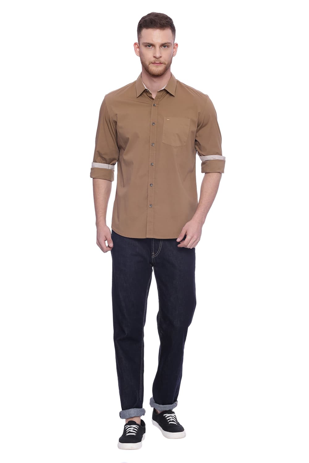 BASICS SLIM FIT STRETCH SHIRT