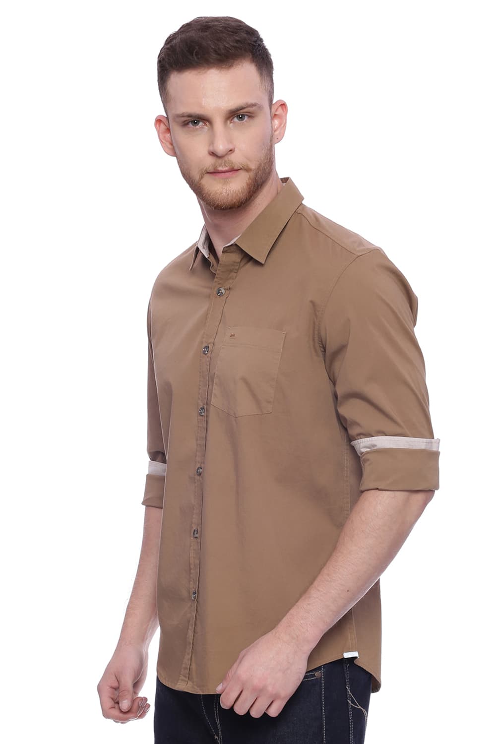 BASICS SLIM FIT STRETCH SHIRT