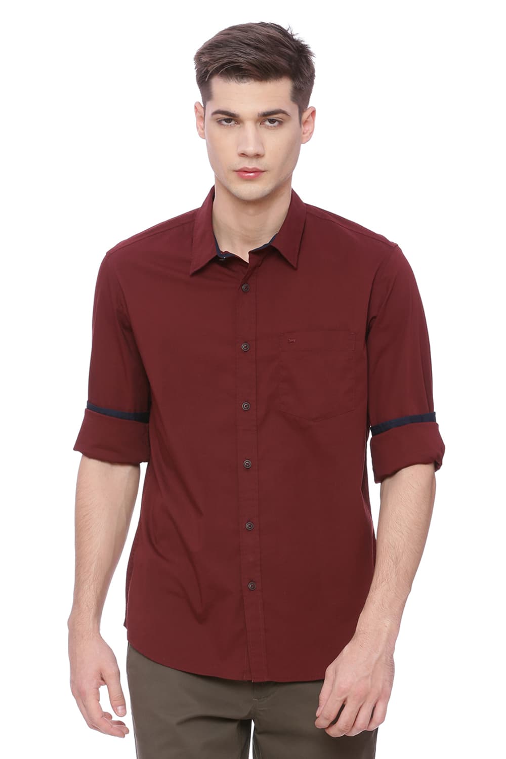 BASICS SLIM FIT STRETCH SHIRT