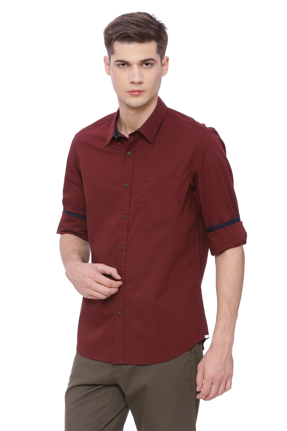 BASICS SLIM FIT STRETCH SHIRT