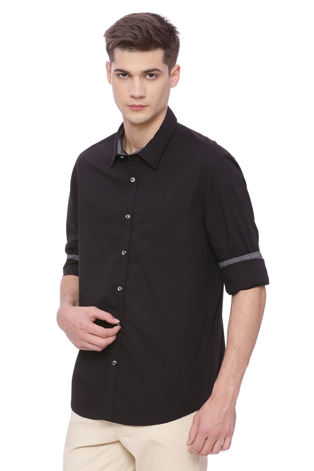 BASICS SLIM FIT STRETCH SHIRT