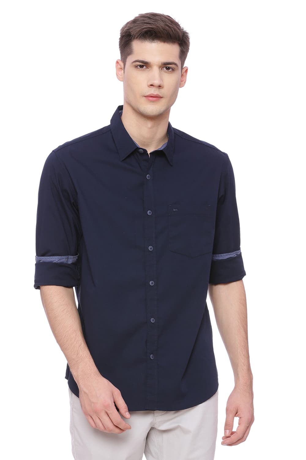 BASICS SLIM FIT STRETCH SHIRT