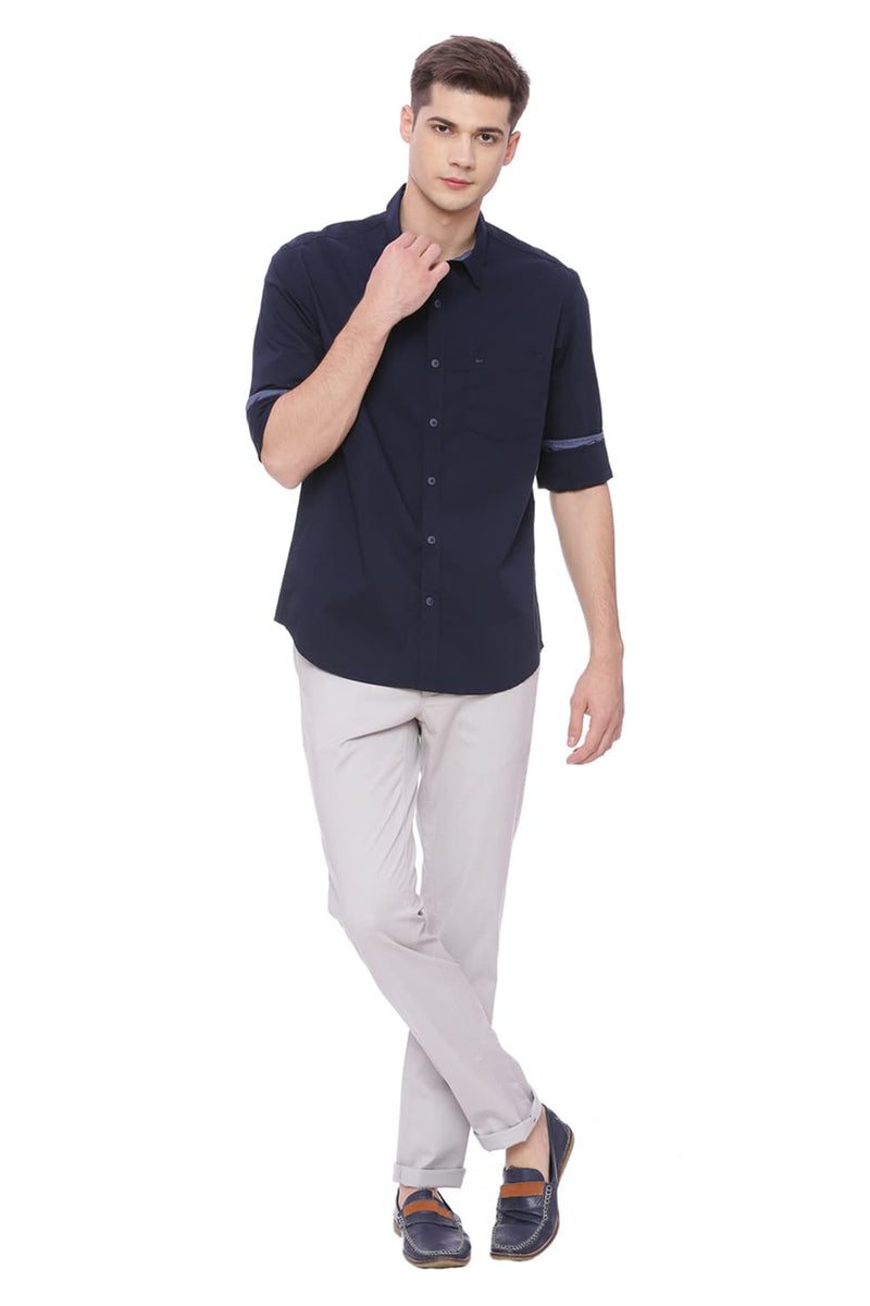 BASICS SLIM FIT STRETCH SHIRT