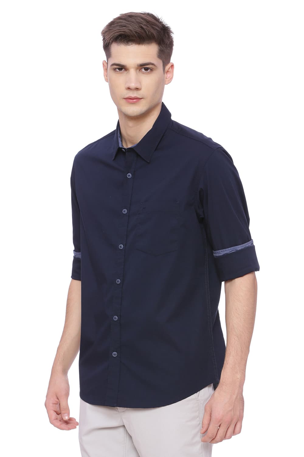 BASICS SLIM FIT STRETCH SHIRT