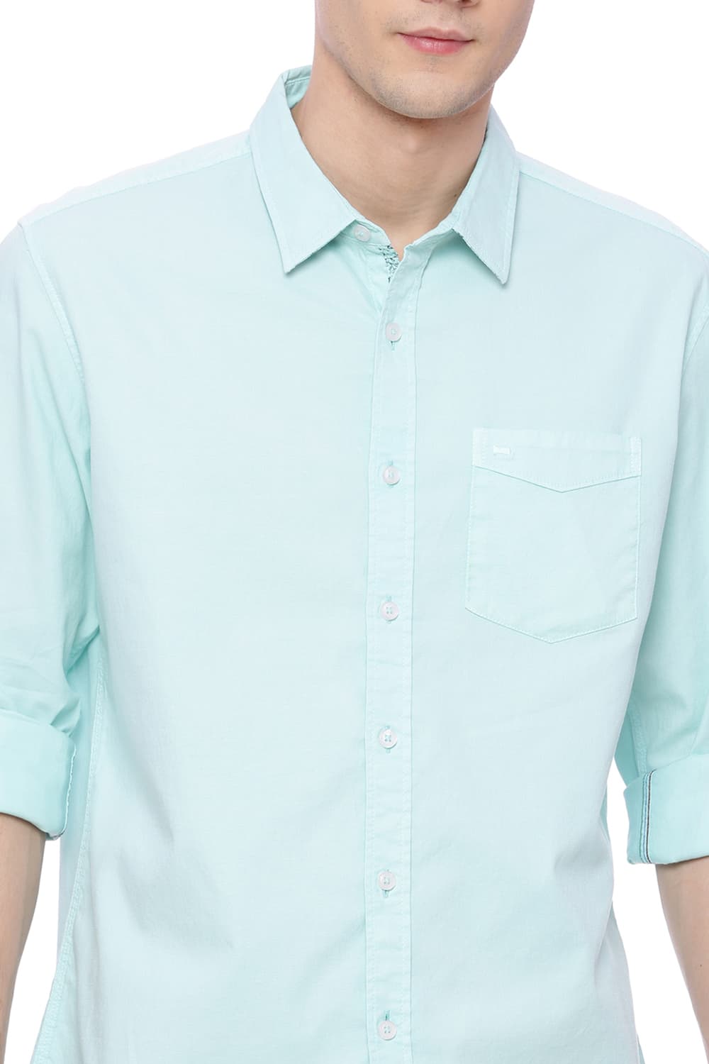 BASICS SLIM FIT DOBBY STRETCH SHIRT