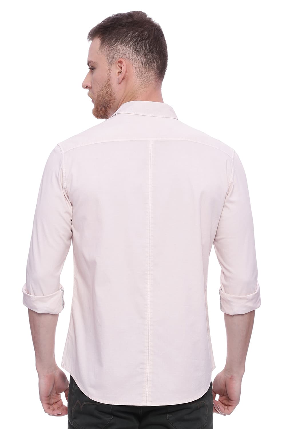 BASICS SLIM FIT DOBBY STRETCH SHIRT