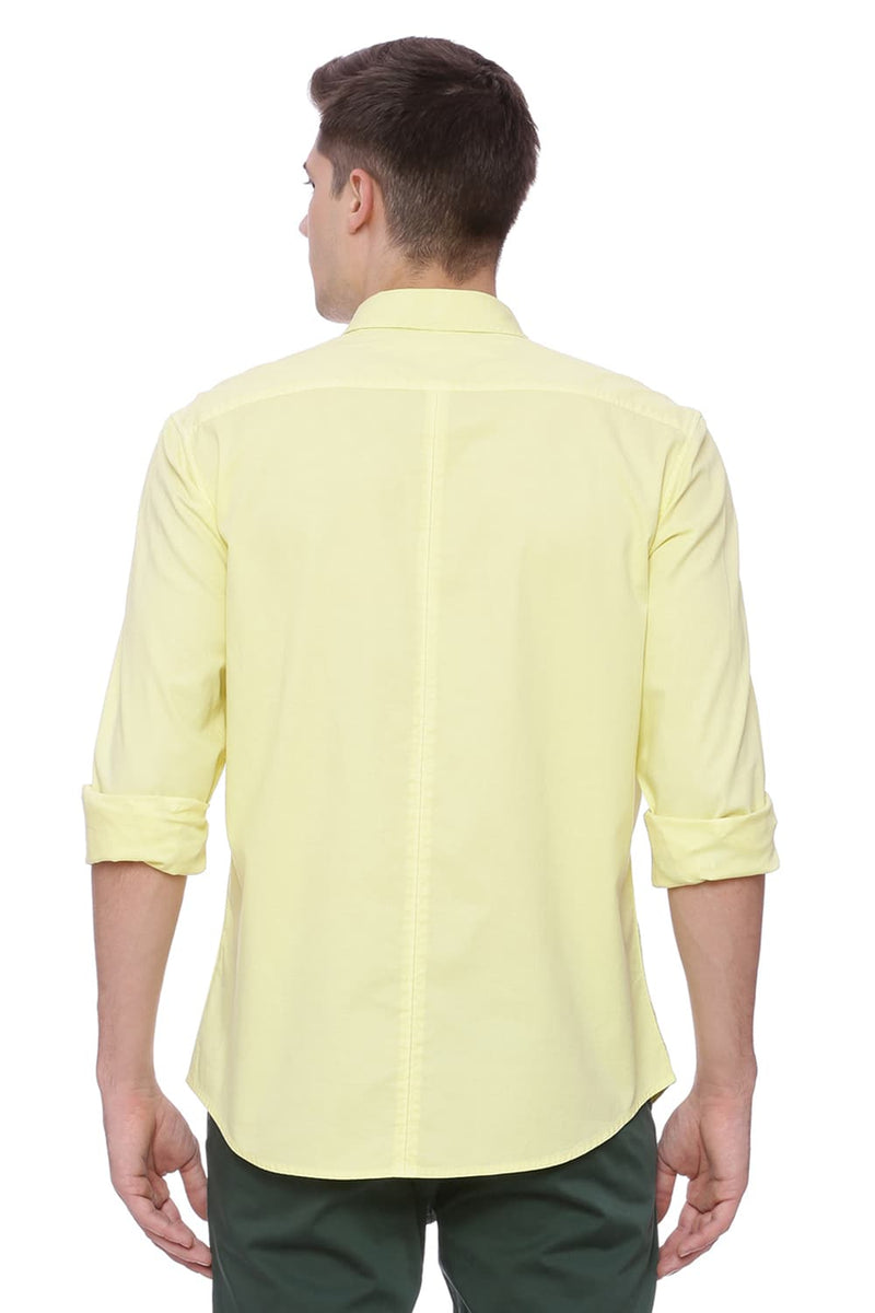 BASICS SLIM FIT DOBBY STRETCH SHIRT