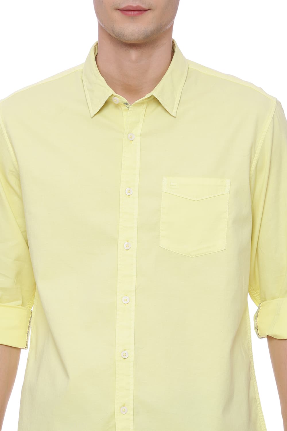 BASICS SLIM FIT DOBBY STRETCH SHIRT