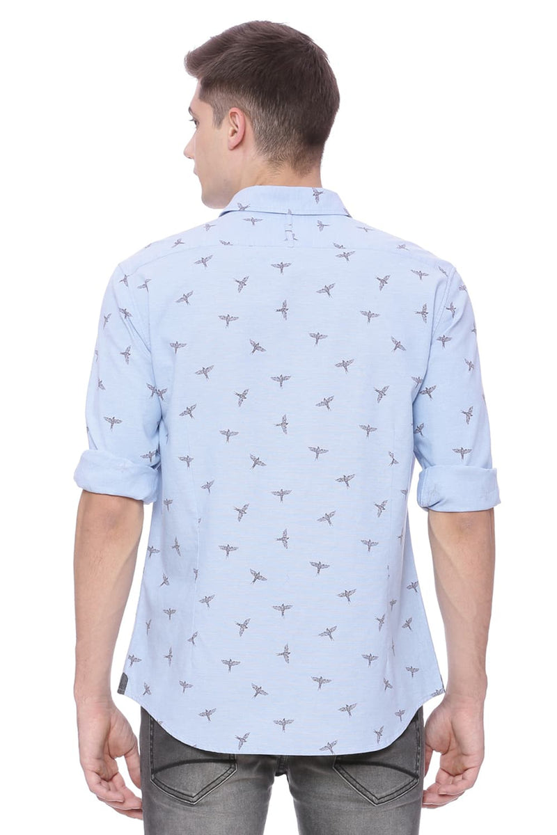 BASICS SLIM FIT PRINTED SHIRT