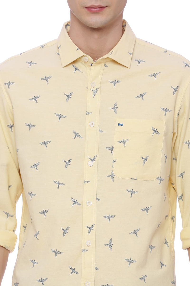 BASICS SLIM FIT PRINTED SHIRT