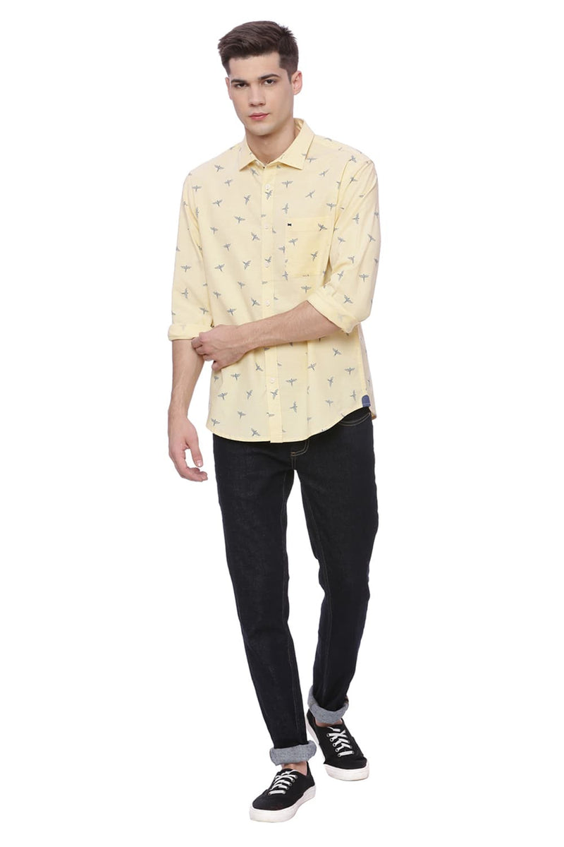 BASICS SLIM FIT PRINTED SHIRT