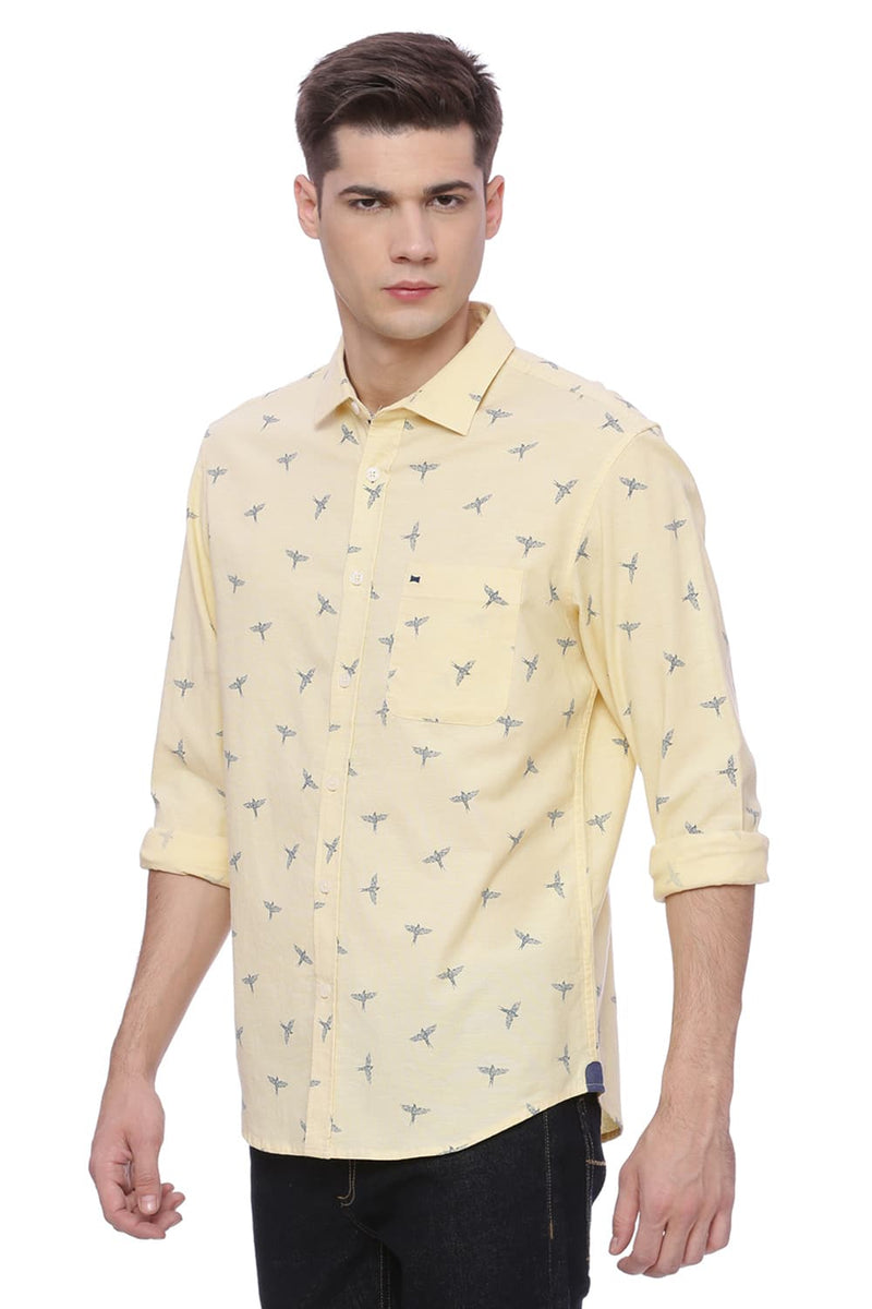 BASICS SLIM FIT PRINTED SHIRT