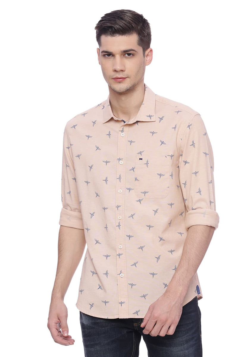 BASICS SLIM FIT PRINTED SHIRT